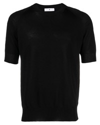 T-shirt à col rond en tricot noir PT TORINO