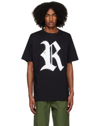 T-shirt à col rond en tricot noir Raf Simons