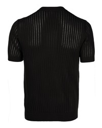 T-shirt à col rond en tricot noir Malo