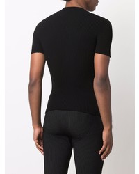 T-shirt à col rond en tricot noir Jacquemus