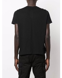 T-shirt à col rond en tricot noir Rick Owens