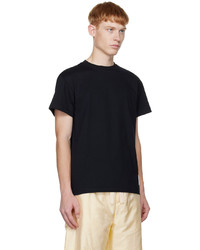 T-shirt à col rond en tricot noir Jil Sander