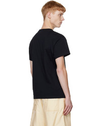 T-shirt à col rond en tricot noir Jil Sander