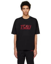 T-shirt à col rond en tricot noir TSAU