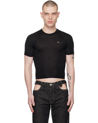 T-shirt à col rond en tricot noir Vivienne Westwood