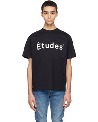 T-shirt à col rond en tricot noir Études
