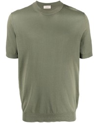 T-shirt à col rond en tricot olive Altea