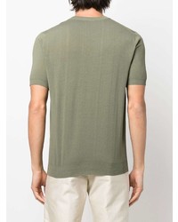 T-shirt à col rond en tricot olive Altea