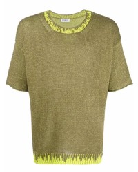 T-shirt à col rond en tricot olive Dondup