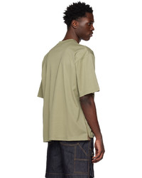 T-shirt à col rond en tricot olive Sacai