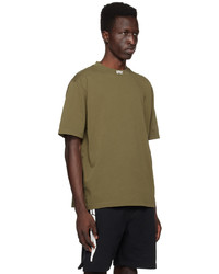 T-shirt à col rond en tricot olive Heron Preston