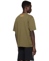 T-shirt à col rond en tricot olive Heron Preston