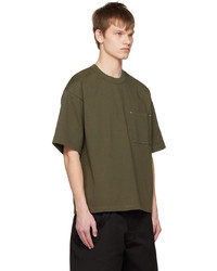 T-shirt à col rond en tricot olive Bottega Veneta