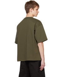 T-shirt à col rond en tricot olive Bottega Veneta