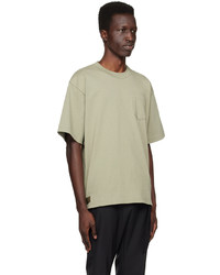 T-shirt à col rond en tricot olive Sacai