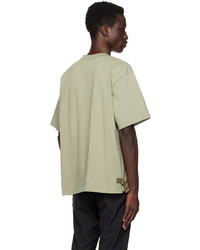 T-shirt à col rond en tricot olive Sacai