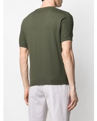 T-shirt à col rond en tricot olive Manuel Ritz