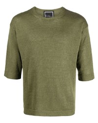 T-shirt à col rond en tricot olive Paul Memoir
