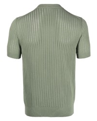 T-shirt à col rond en tricot olive Malo