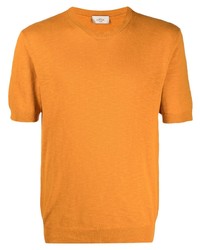 T-shirt à col rond en tricot orange Altea