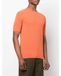 T-shirt à col rond en tricot orange Roberto Collina