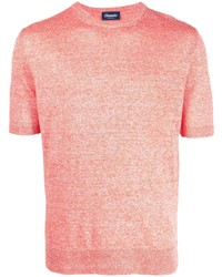 T-shirt à col rond en tricot orange Drumohr