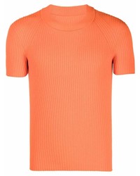 T-shirt à col rond en tricot orange Jacquemus