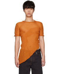 T-shirt à col rond en tricot orange khanh brice nguyen