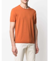 T-shirt à col rond en tricot orange Tagliatore