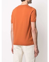 T-shirt à col rond en tricot orange Tagliatore