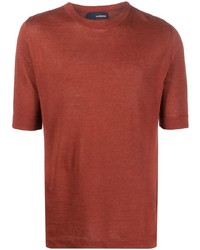 T-shirt à col rond en tricot orange Lardini