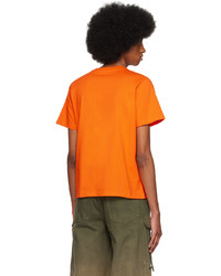 T-shirt à col rond en tricot orange Coperni