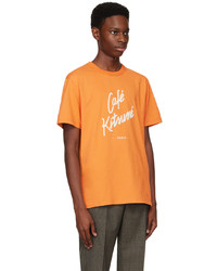 T-shirt à col rond en tricot orange MAISON KITSUNÉ