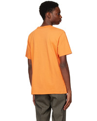 T-shirt à col rond en tricot orange MAISON KITSUNÉ