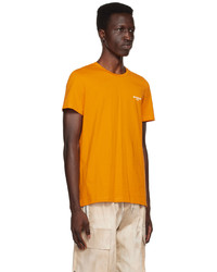 T-shirt à col rond en tricot orange Balmain
