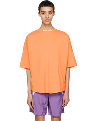 T-shirt à col rond en tricot orange Palm Angels