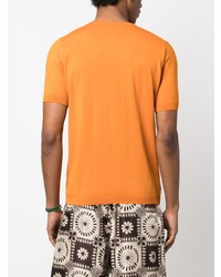 T-shirt à col rond en tricot orange Laneus