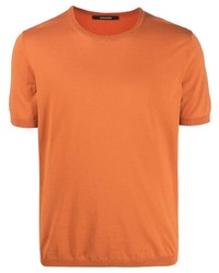 T-shirt à col rond en tricot orange Tagliatore
