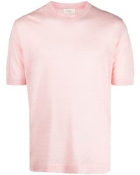 T-shirt à col rond en tricot rose Altea