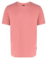 T-shirt à col rond en tricot rose BOSS