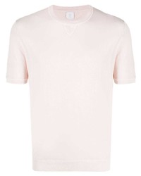 T-shirt à col rond en tricot rose Eleventy