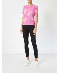 T-shirt à col rond en tricot rose Avant Toi
