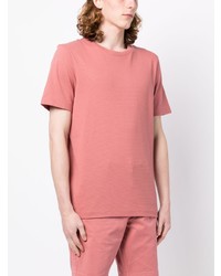 T-shirt à col rond en tricot rose BOSS