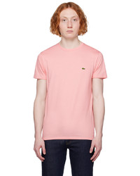 T-shirt à col rond en tricot rose Lacoste