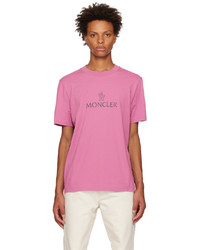 T-shirt à col rond en tricot rose Moncler