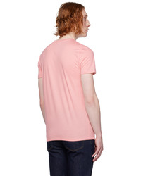 T-shirt à col rond en tricot rose Lacoste