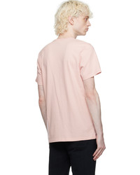 T-shirt à col rond en tricot rose MAISON KITSUNÉ