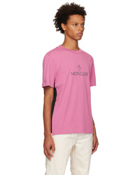 T-shirt à col rond en tricot rose Moncler