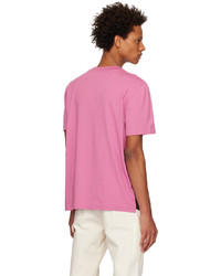 T-shirt à col rond en tricot rose Moncler