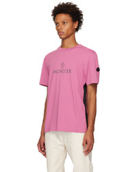 T-shirt à col rond en tricot rose Moncler